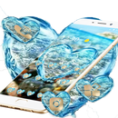 Blue Water Heart Beach Theme APK