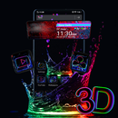 3D Water Colorful Drop Glass Tech Theme APK