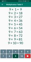 Multiplication Tables capture d'écran 1