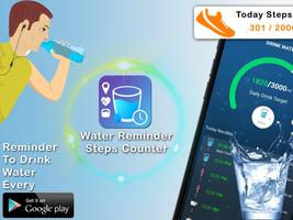Water Reminder water drink Step counter pedometer الملصق