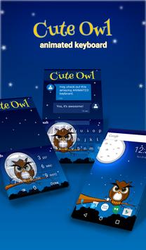 Cute Owl Animated Keyboard + Live Wallpaper poster