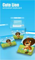 Cute Lion Animated Keyboard + Live Wallpaper Affiche