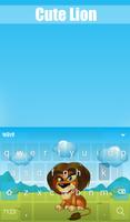 Cute Lion Animated Keyboard + Live Wallpaper スクリーンショット 1