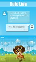 Cute Lion Animated Keyboard + Live Wallpaper capture d'écran 2