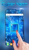 Cyber Neon Keyboard Wallpaper captura de pantalla 1