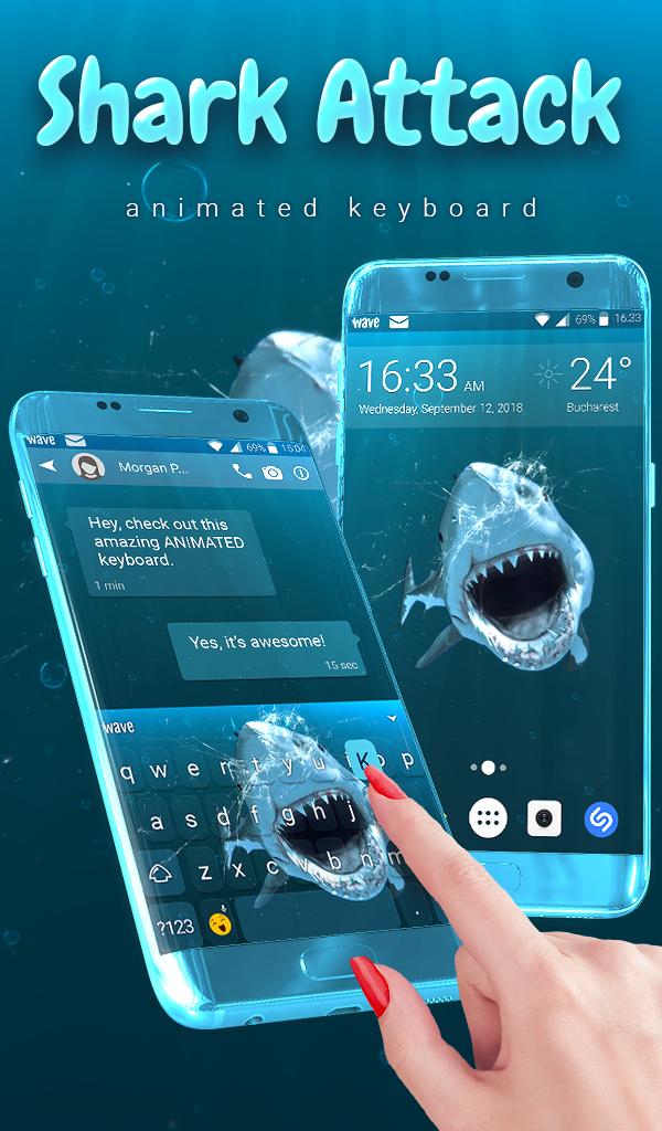 Shark Attack Animated Keyboard + Live Wallpaper APK pour Android