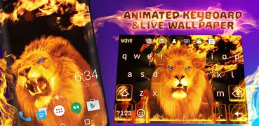 Fire Lion Keyboard + Wallpaper