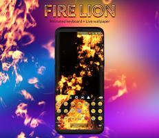 Fire Lion Keyboard + Wallpaper capture d'écran 1