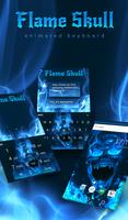 Flame Skull Keyboard Theme Affiche