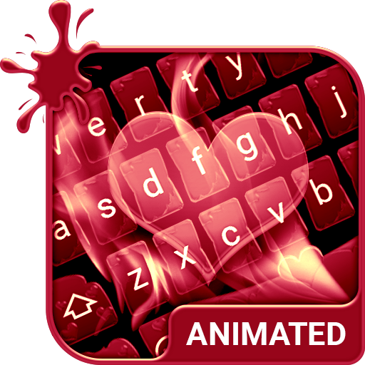 Love Flames Animated Keyboard 