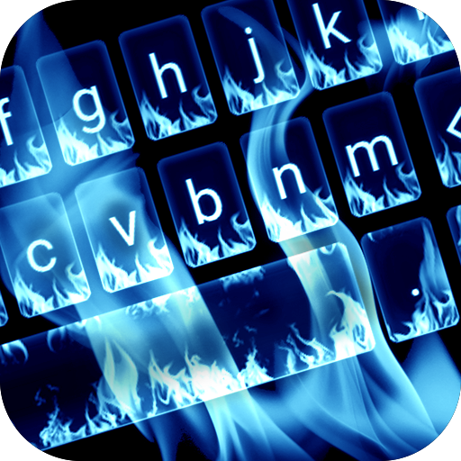 Neon Flames Animated Keyboard 