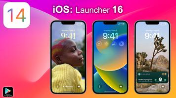 iPhone 14 Launcher iOS 16 2023 الملصق