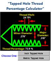 Tapped Hole Thread Percentage Calculator Affiche