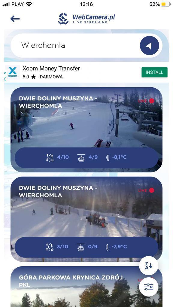 Aplikacja dla narciarzy