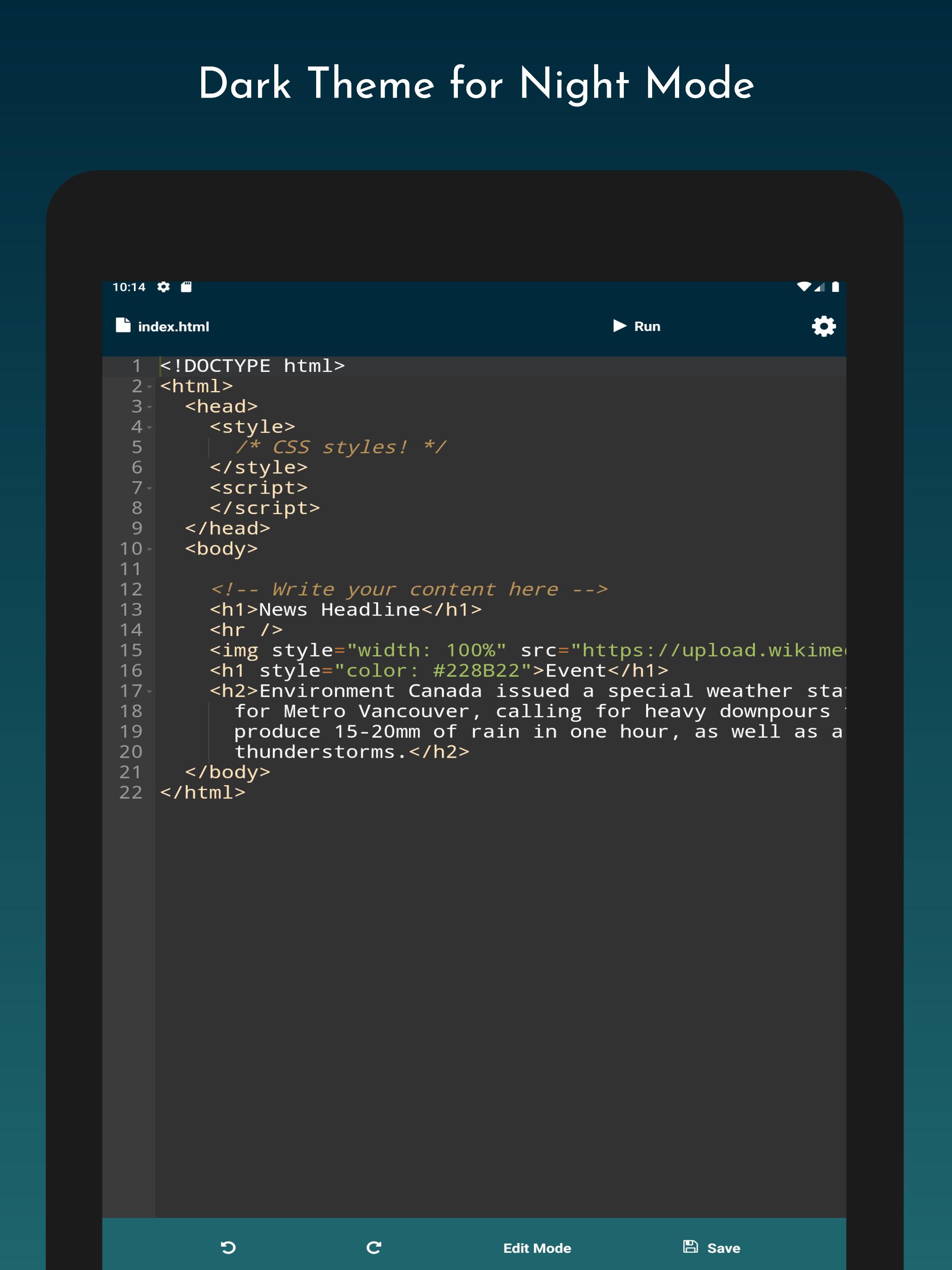 Web Editor Create Webpage With Html Css Js For Android Apk Download