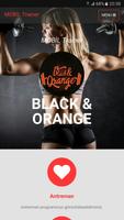 Black & Orange Sports Affiche