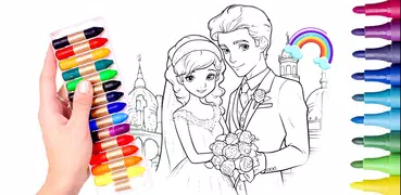 Glitter Wedding Coloring Pages