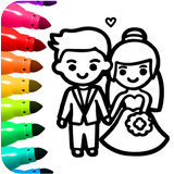 Princess Wedding Coloring Game icono