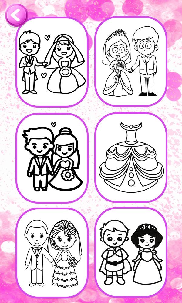 Glitter Wedding Coloring Book Kids Drawing Pages For Android