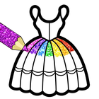 Dresses Coloring Book Glitter icon