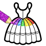 Dresses Coloring Book Glitter