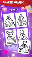 Dresses Coloring Book Glitter Cartaz