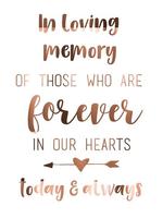 In Loving Memories / memory poster