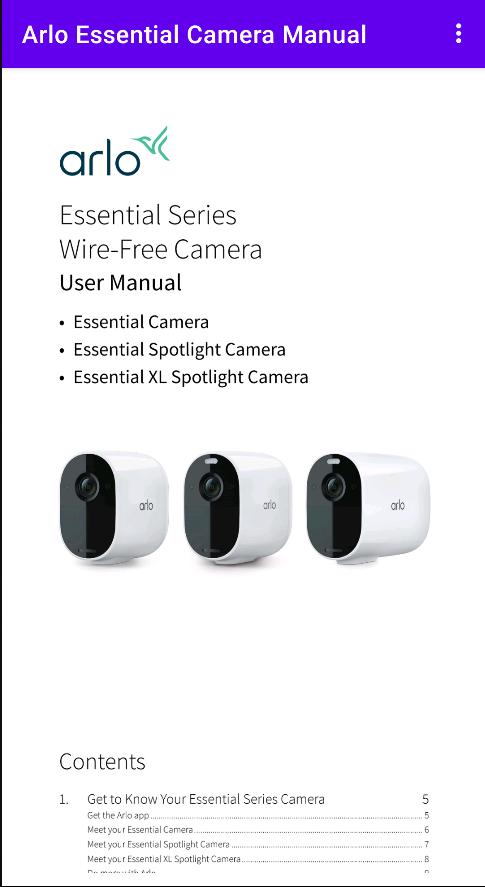 Arlo Essential Camera Manual APK Download for Android - Latest Version