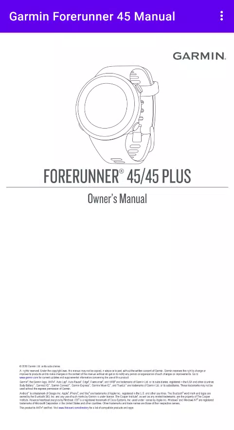 Forerunner 45 Manual APK Download