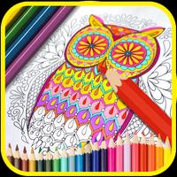 Animals Colouring Mandala الملصق