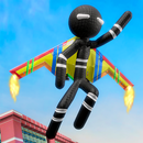 Stickman Flying Jet Super Rescue Hero APK