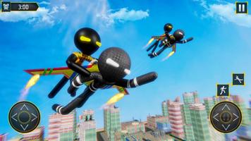 Stickman Flying Jet Super Rescue Hero الملصق