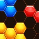 Juego de bloques hexagonales icono