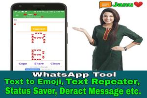 Janu Status Saver, WatsApp Tool, text to message Affiche