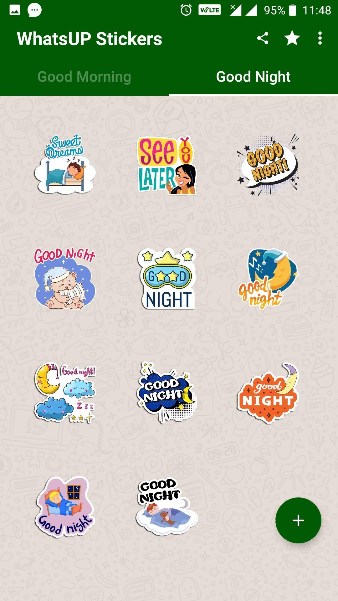 Whatsapp Stickers Good Morning Good Night Pack For Android