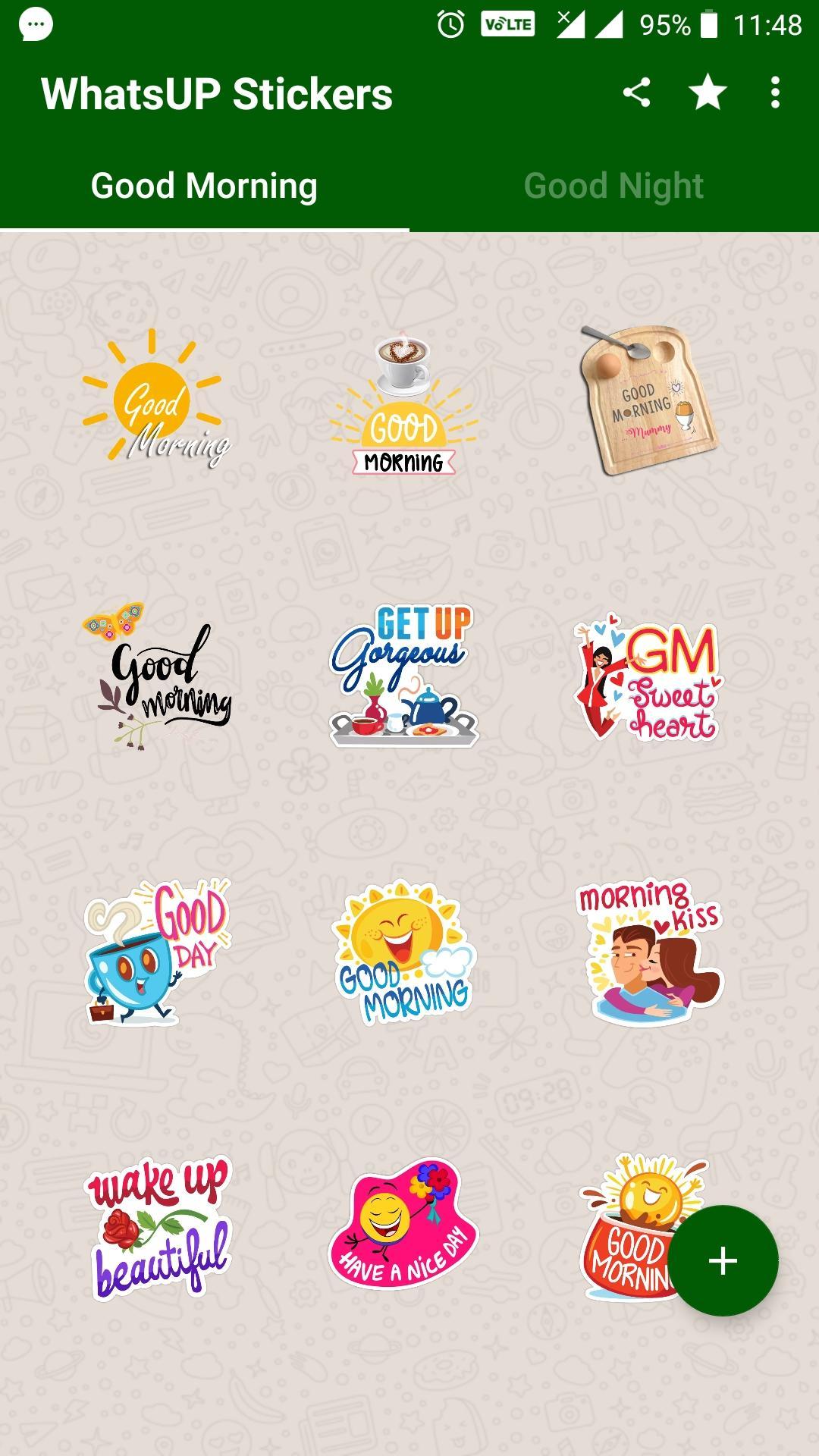 Whatsapp Stickers Good Morning Good Night Pack For Android