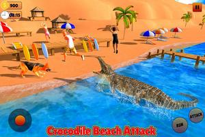Angry Crocodile Beach Attack Simulator 海報
