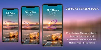 Gesture Lock Screen - Letter Signature Lock Screen imagem de tela 1