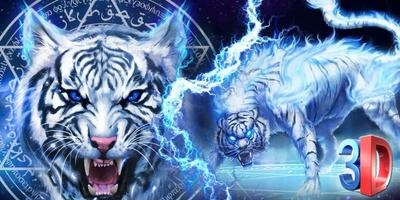 White Horror Wild Tiger Theme imagem de tela 3