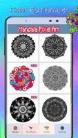 Mandala coloring - Color by number pixel art постер