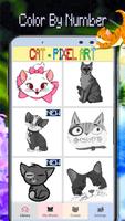 Cat Coloring: Color By Number-Pixelart Affiche