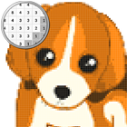 dog colored by number pixel icon
