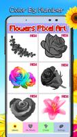 Flowers Coloring Book By Pixel Affiche