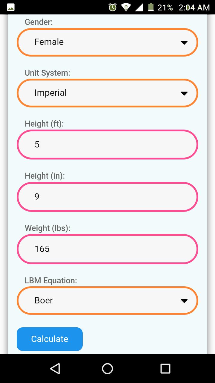 Lean Body Mass Calculator For Android Apk Download