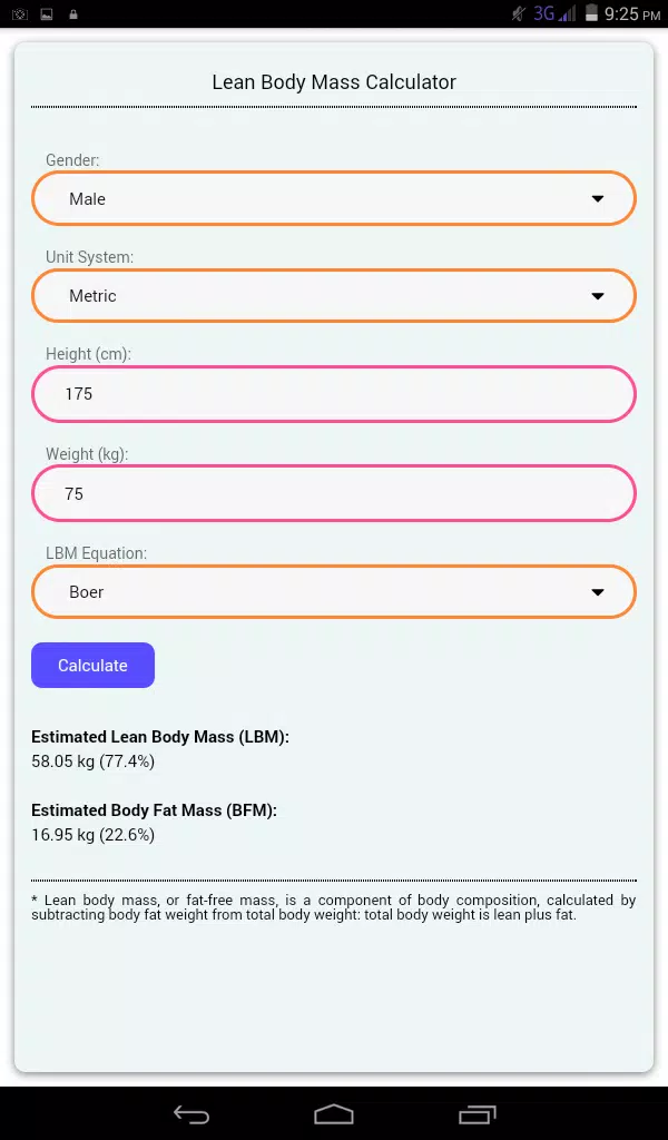 Lean Body Mass Calculator For Android Apk Download