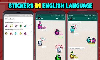 Among-Us English Chat Stickers WAStickerApps اسکرین شاٹ 2