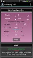 Ideal Gewicht -Stats BMI / BFI Plakat