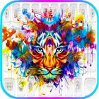 Clavier tête de tigre coloré icône