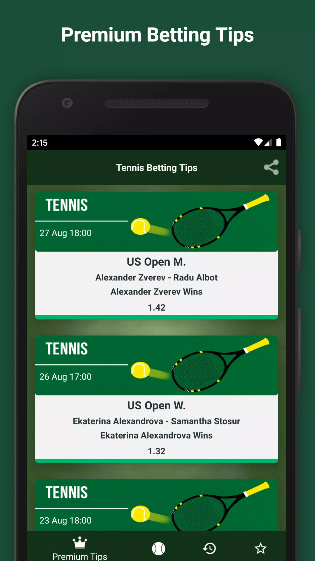 Pronostic Tennis Conseils APK pour Android Télécharger