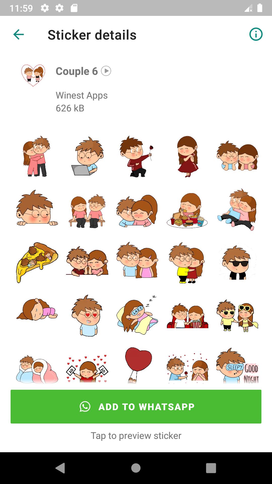 Animated Cute Couple for WAStickerApps APK pour Android Télécharger